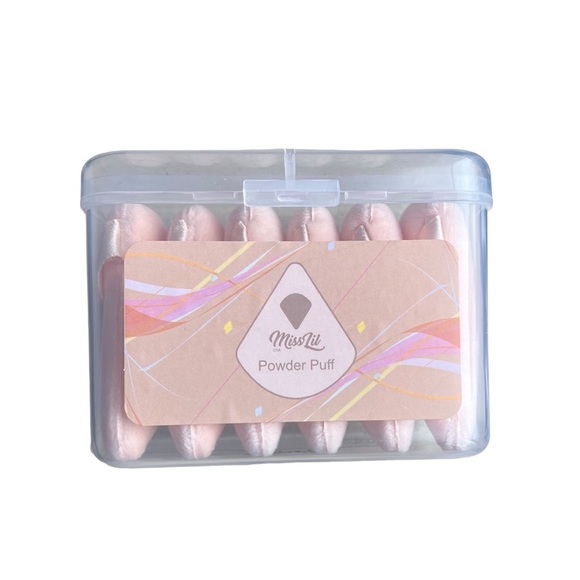 NIB Miss Lil 6-Piece Beige Powder Puff Make-up Set - Picture 2 of 9